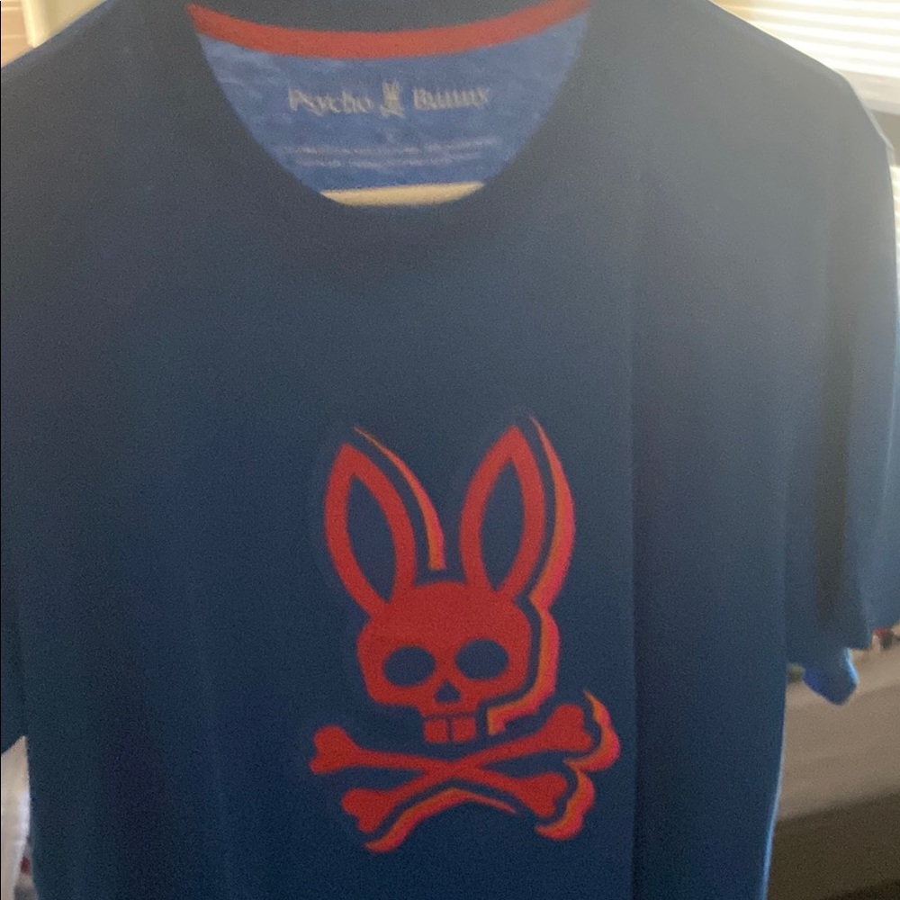 Psycho Bunny Blue T-Shirt with Red Logo